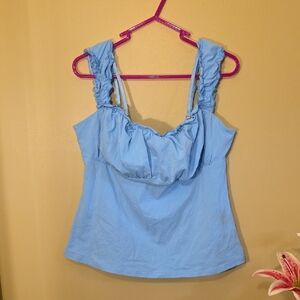 Scarlet Darkness Light Blue Ruched Tank Top